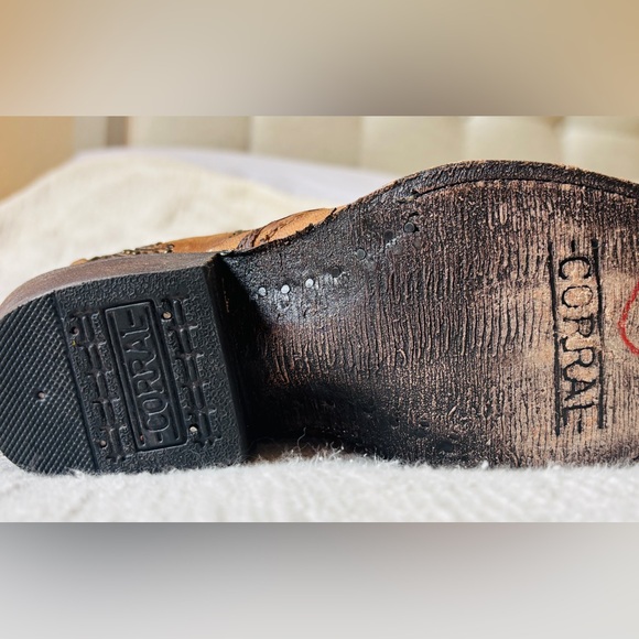 Corral Distressed Brown Leather Cowboy Boots Women’s Size 7 M Stk G1382 - Picture 8 of 12